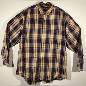VTG 90s Abercrombie & Fitch THE BIG SHIRT Plaid Long Sleeve Button Shirt Mens L